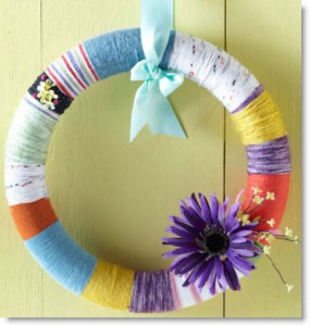 Easy Yarn-Wrapped Easter Wreath