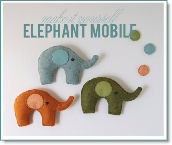 Felt Elephant Mobile