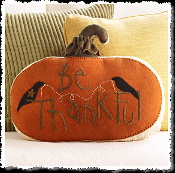 Felted Wool Pumpkin Pillow