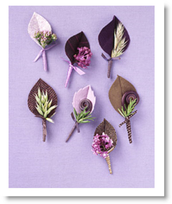 Fabric Leaf Boutonniere