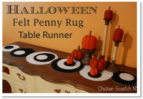 Halloween Penny Rug Table Runner