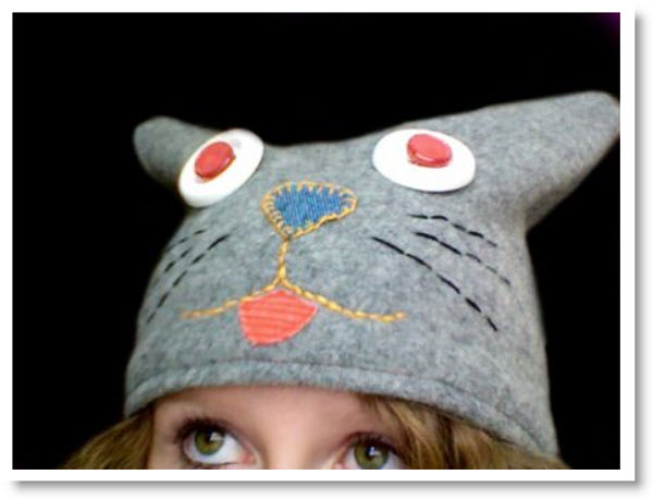 felted sweater cat hat