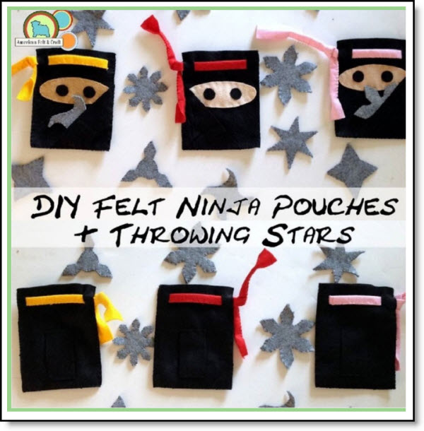 DIY Felt Ninja pouches and throwing stars