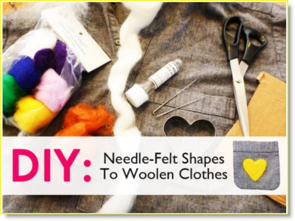 Needle-Felt Shapes to Woolen Clothes