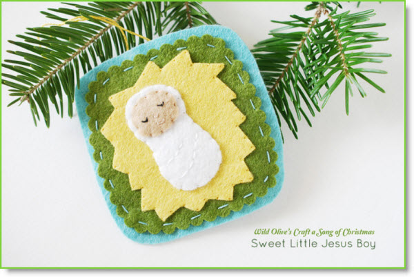 Sweet little Jesus boy felt ornament tutorial