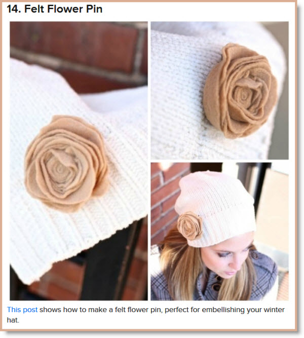 beanie flower pin