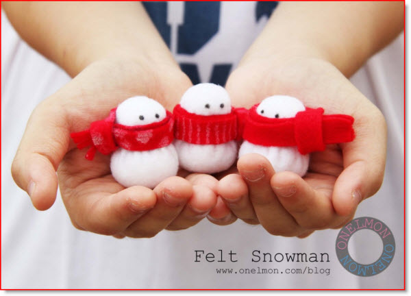 mini felt snowmen