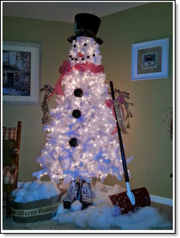 Christmas tree snowman