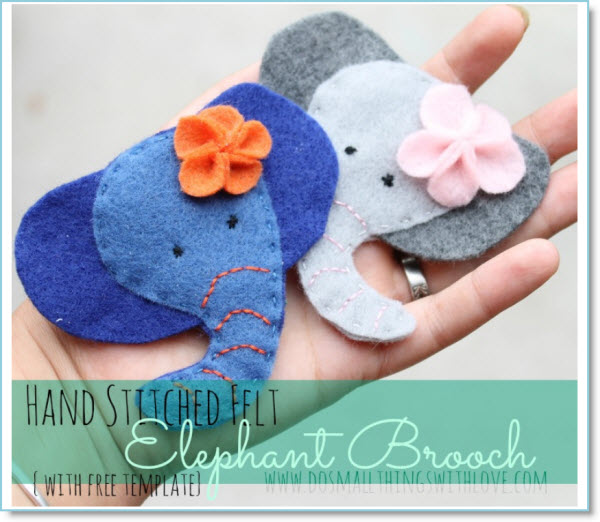 Felt Elephant Brooch Tutorial