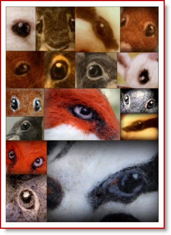 felted eyes