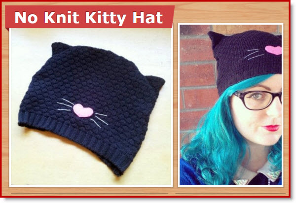 no knit kitty hat