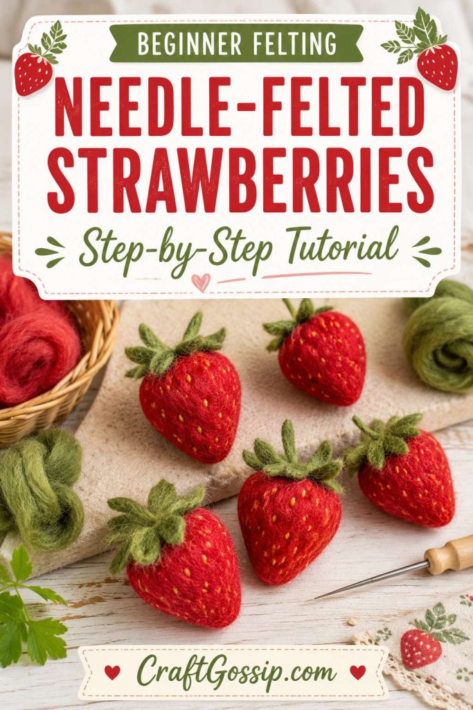 Beginner Needle-Felted Strawberries: A Step-by-Step Tutorial